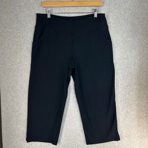 Soma The Straight‎ Line Lotus Black Capri Pants Cropped Leggings Women's Medium